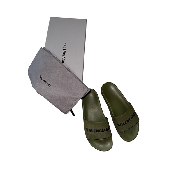 Balenciaga Pool slides kaki/black - Picture 4 of 11